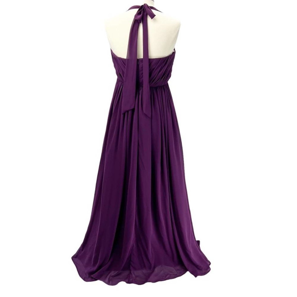 Azazie Gown Maxi Dress Formal Vibrant Purple Grape Bridesmaid Mother Of Bride - Picture 4 of 12